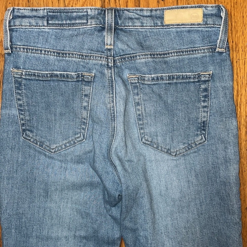 Ag Adriano Goldschmied The Isabelle High Rise Straight Crop Blue Jeans Size 24 - Picture 12 of 13